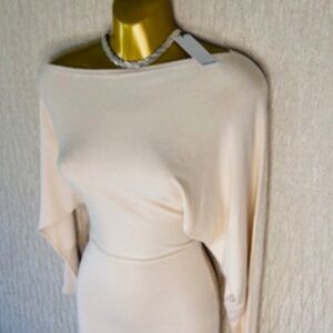 Stunning Karen Millen Ivory Asymmetrical Knit Maxi Dress NMT